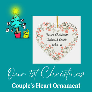 Our 1st Christmas Personalised Wedding Ceramic Ornament