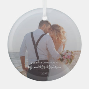 Our 1st Christmas Photo Glass Tree Decoration