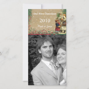 Our 1st Christmas Vintage Santa Photo Card