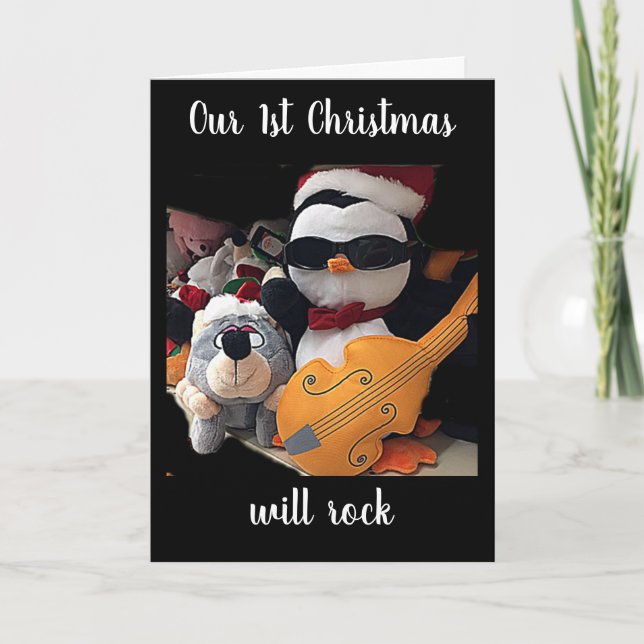 OUR ***1st CHRISTMAS*** WILL ROCK-ROCKIN' PENQUIN Holiday Card (Front)
