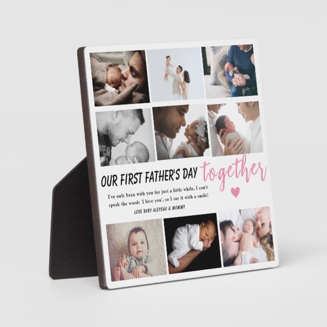 Our 1st Father's Day Together - Custom 9-Photo  Plaque (Front)