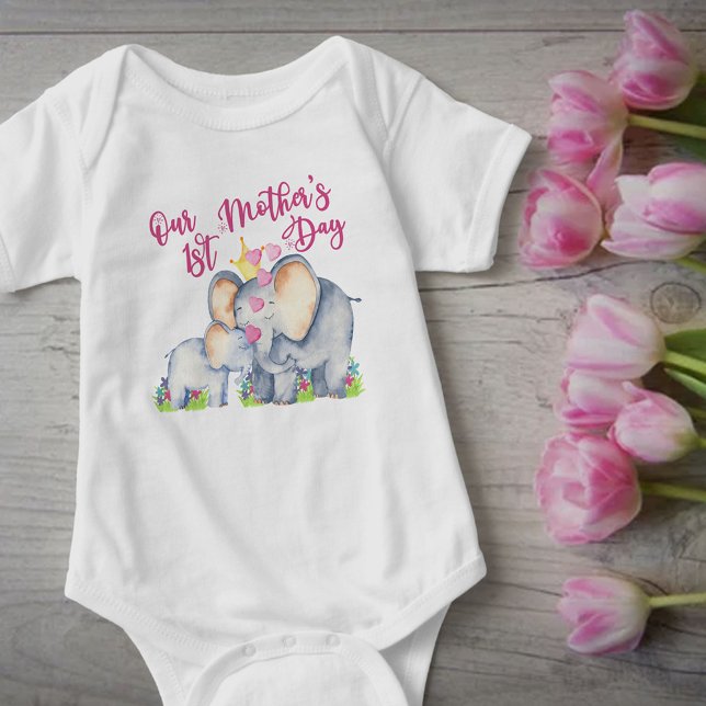 Our 1st Mothers Day Mum and Baby Elephant T-Shirt (Creator Uploaded)