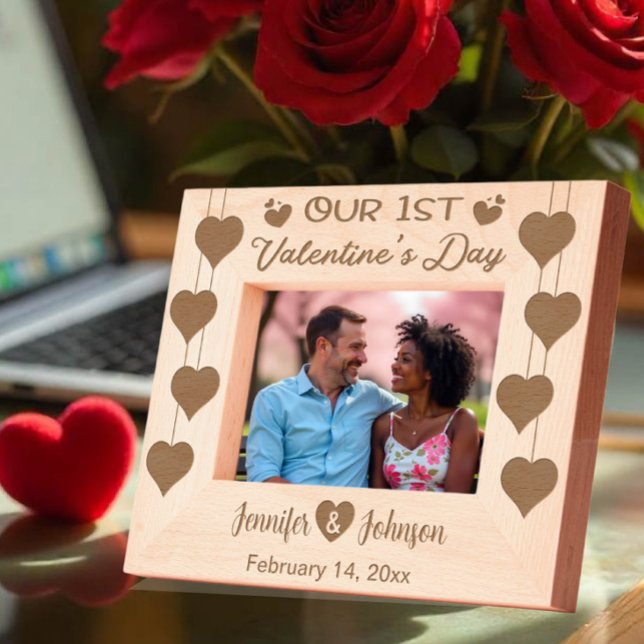 Our 1st Valentine's Day Love Heart & Custom Names Etched Frames (Creator Uploaded)