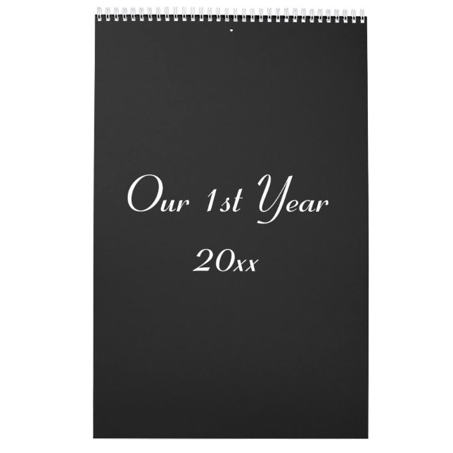 Our 1st Year Photo Wedding Calendar (Back)