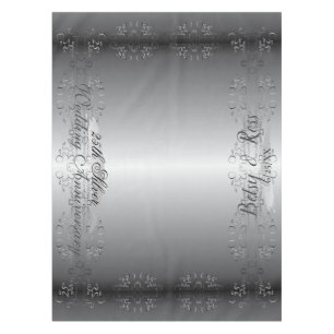 "Our 25th Wedding Anniversary"Hand-written Silvery Tablecloth