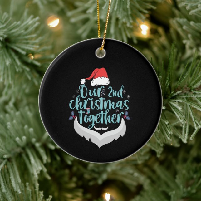 Our 2nd Christmas Together Couple Family Matching Ceramic Ornament (Tree)
