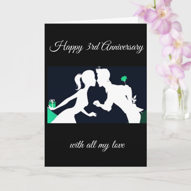 ***OUR 3rd ANNIVERSARY*** ANNIVERSARY CARD (Orchid)