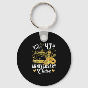 Our 47th Anniversary Golden Cruise Vacation Couple Key Ring
