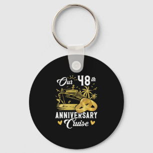 Our 48th Anniversary Golden Cruise Vacation Couple Key Ring