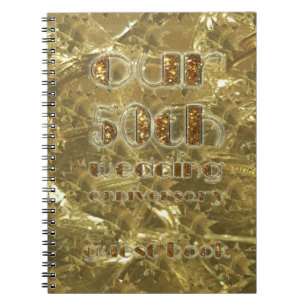 Our 50th Wedding Anniversary Party Guest Book Gold