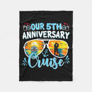 Our 5th anniversary cruise husband wife couples cr fleece blanket