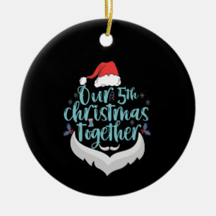 Our 5th Christmas Together Couple Family Matching Ceramic Ornament