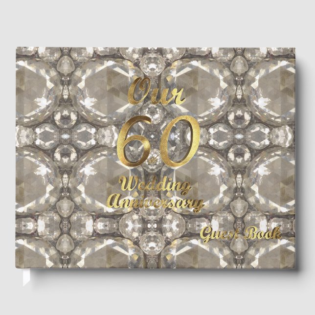 Our 60th Wedding Anniversary Diamond Wedding Guest Book (Front)