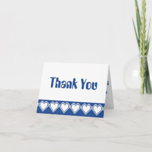 Our 8-Bit Hearts in Blue Thank You Card