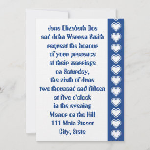 Our 8-Bit Hearts in Blue Wedding Invitation