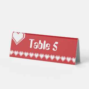Our 8-Bit Hearts in Cherry Table Tent Sign