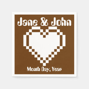 Our 8-Bit Hearts in Chocolate Napkins