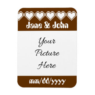 Our 8-Bit Hearts in Chocolate Save-the-Date Magnet