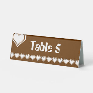 Our 8-Bit Hearts in Chocolate Table Tent Sign