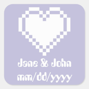 Our 8-Bit Hearts in Lavender Sticker