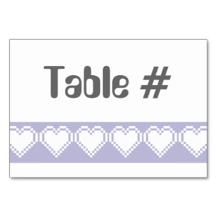 Our 8-Bit Hearts in Lavender Table Card
