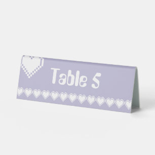 Our 8-Bit Hearts in Lavender Table Tent Sign