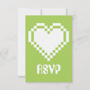 Our 8-Bit Hearts in Peridot RSVP Card