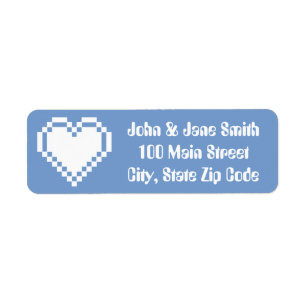 Our 8-Bit Hearts in Periwinkle Address Label Return Address Label