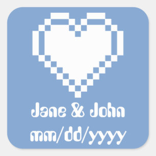 Our 8-Bit Hearts in Periwinkle Sticker