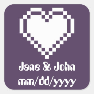Our 8-Bit Hearts in Purple Sticker