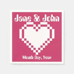 Our 8-Bit Hearts in Raspberry Napkins