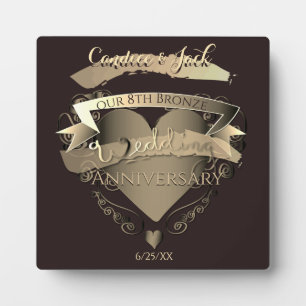 "Our 8th Bronze Wedding Anniversary" Plaque
