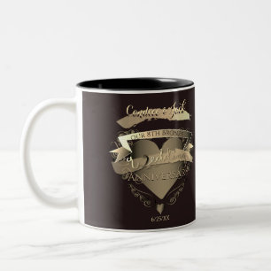 "Our 8th Bronze Wedding Anniversary" Two-Tone Coffee Mug