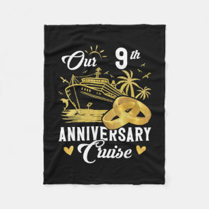 Our 9th Anniversary Golden Cruise Vacation Couple Fleece Blanket