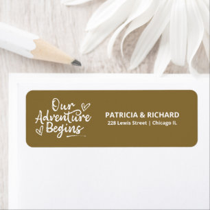 Our Adventure Begins Bold Script Return Address Label