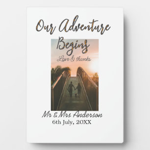 Our Adventure begins couple photo love & thanks Plaque