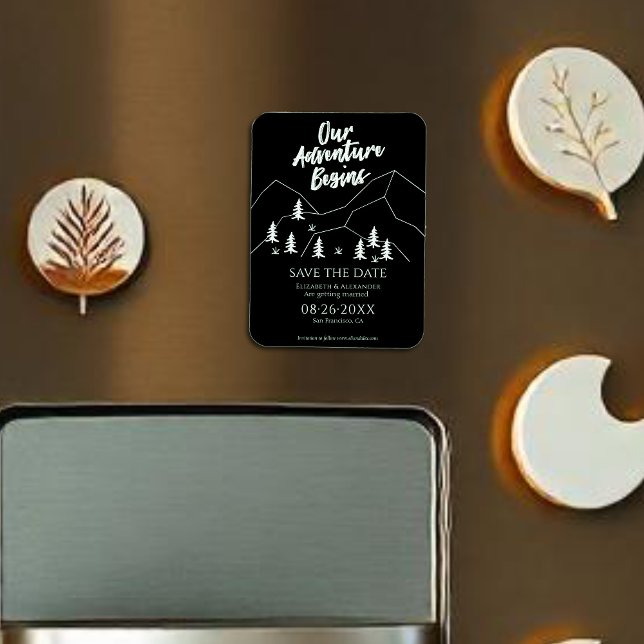 Our Adventure Begins Forest Wedding Save The Date Magnet (Creator Uploaded)