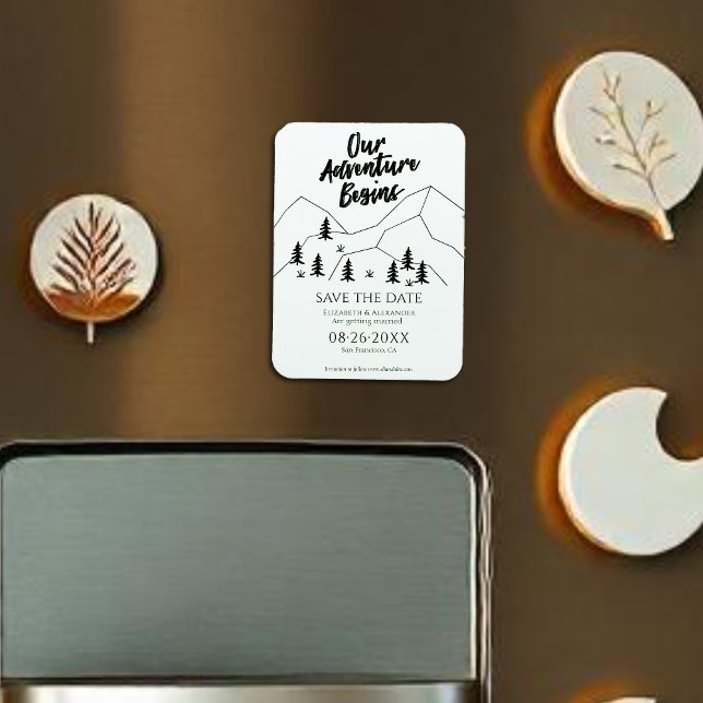 Our Adventure Begins Forest Wedding Save The Date Magnet (Creator Uploaded)