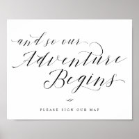 Our Adventure Begins Guest Book Map Wedding Sign