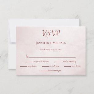 Our adventure begins maroon calligraphy wedding RSVP card