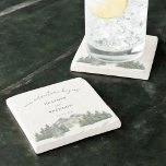 Our Adventure Begins Mountain Wedding Favours Stone Coaster<br><div class="desc">Our Adventure Begins Mountain Wedding Favour coasters</div>