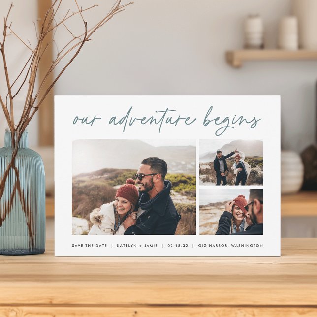 Our Adventure Begins | Multi Photo Save The Date (Creator Uploaded)