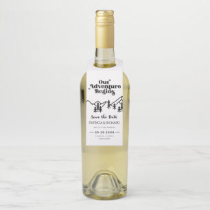 Our Adventure Begins Outdoor Wedding Save The Date Bottle Tag