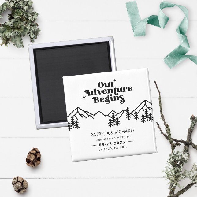 Our Adventure Begins Outdoor Wedding Save The Date Magnet (Creator Uploaded)