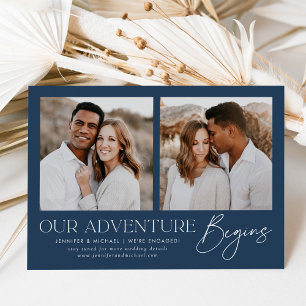 Our Adventure Begins Photo Engagement Announcement