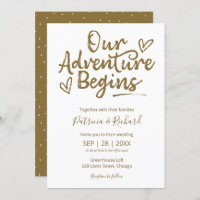 Our Adventure Begins Rustic Wedding Invitation