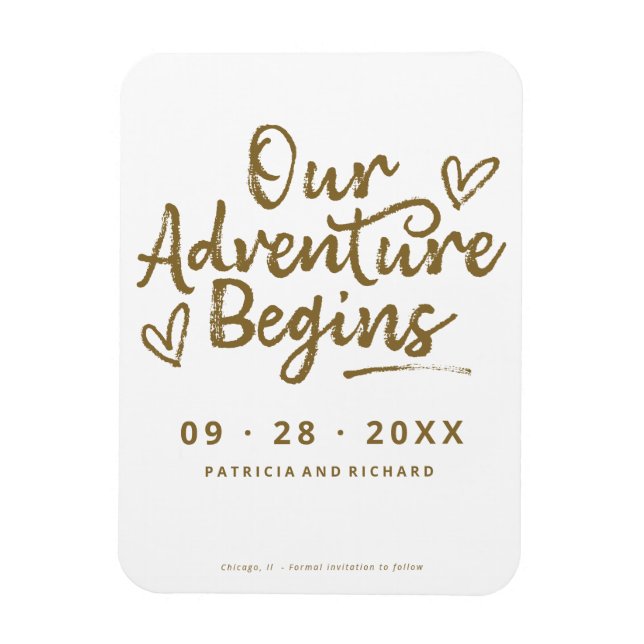 Our Adventure Begins Save The  Date Non Photo Magnet (Vertical)