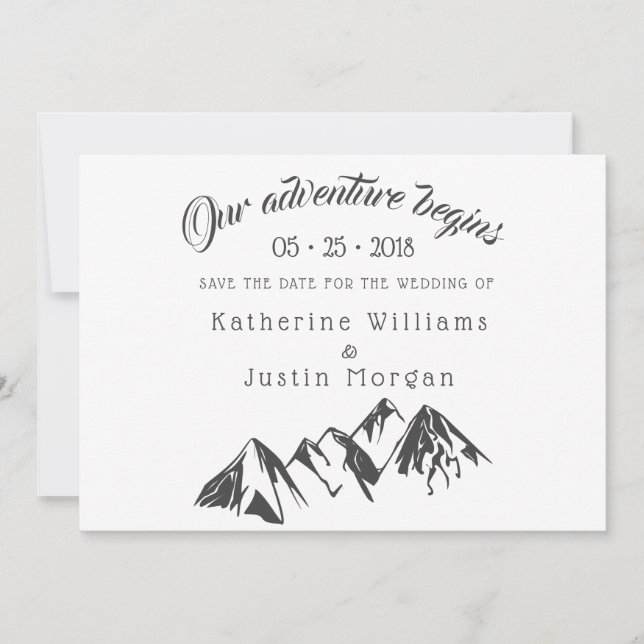 Our Adventure Begins ⎥ Save The Date Photo Card (Front)