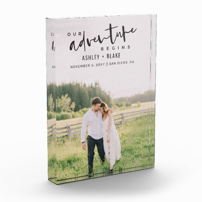 Our Adventure Begins Script Photo Save the Date (Left)