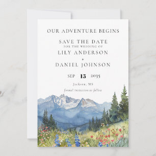 Our Adventure Mountain Wildflowers Floral Wedding Save The Date